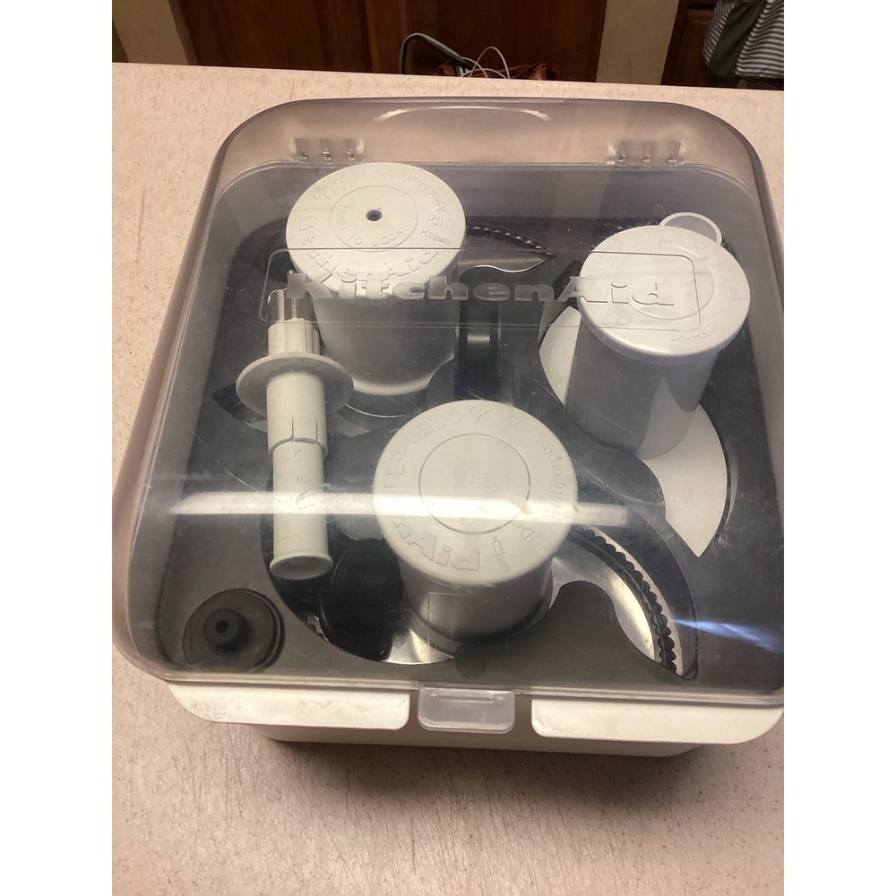 KitchenAid 13 Cup Food Processor Attachments Blades Disks w/ Storage Box